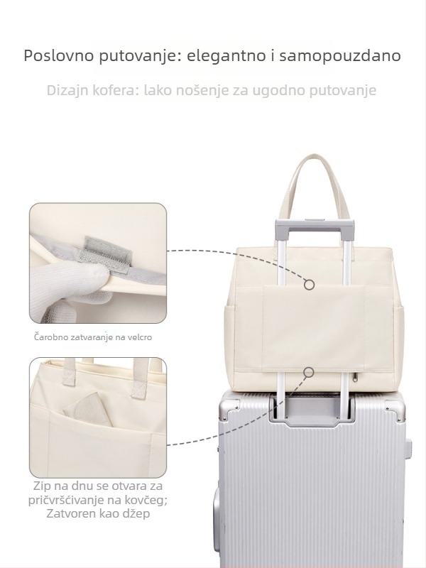 Najlon torba za fitness – joga tote s crossbody dizajnom, kapacitet 20–35 L, vodootporna, pretinac za prijenosno računalo
