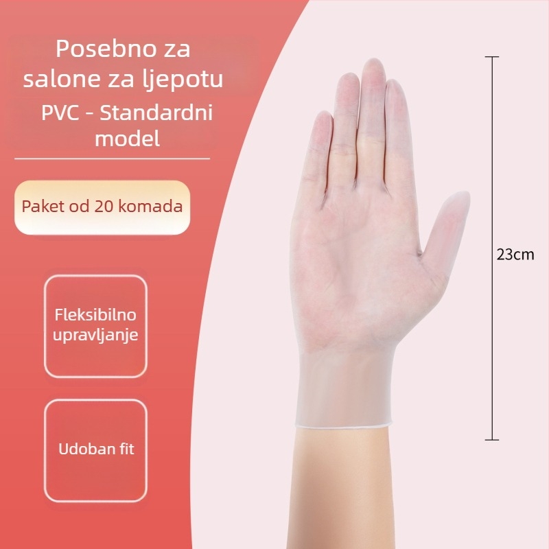 Jednokratne masazne rukavice PVC, protuklizne, proziran uzorak, debljina do 0.05 mm, Yingke model