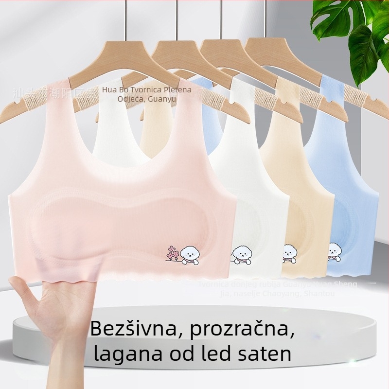 Ženski vest-sutien s čvrstim košaricama, tanke oblikovane košarice, najlon, čvrste dvostruke naramenice, prozračan i udoban za uzrast 9–13 godina