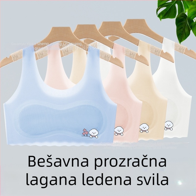 Ženski vest-sutien s čvrstim košaricama, tanke oblikovane košarice, najlon, čvrste dvostruke naramenice, prozračan i udoban za uzrast 9–13 godina