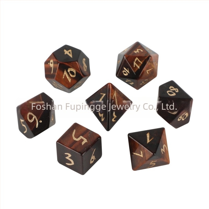 Kocke za Dungeons & Dragons, prirodni kristalni kamen, 20 stran, pravokutni dizajn, kutija s 1 kockom