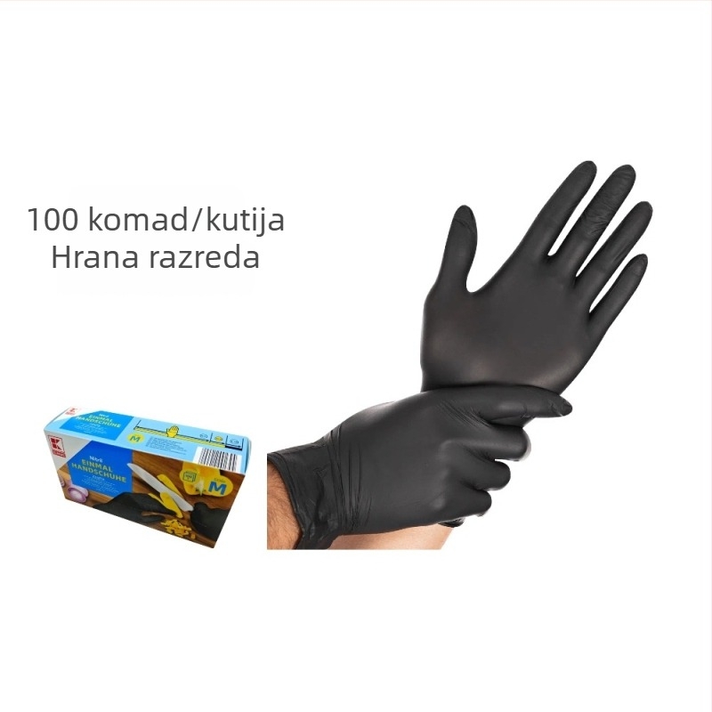Jednokratne nitrilne rukavice, otporne na ulje i klizanje, s certifikatom za sigurnost hrane; pogodne za gurmansko kuhanje, beauty salon, njegu kućnih ljubimaca, vrtlarstvo i popravke strojeva.