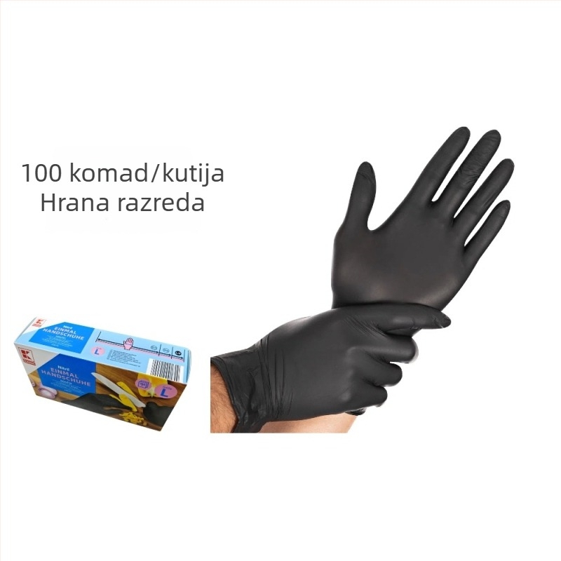 Jednokratne nitrilne rukavice, otporne na ulje i klizanje, s certifikatom za sigurnost hrane; pogodne za gurmansko kuhanje, beauty salon, njegu kućnih ljubimaca, vrtlarstvo i popravke strojeva.