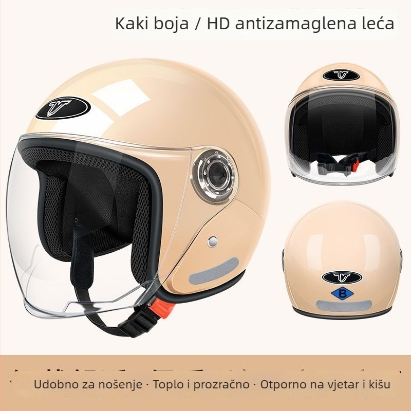 Električna kaciga za motor – polukaciga, univerzalno pristajanje, ljetna upotreba, TCO99 certifikat, mogućnost prilagodbe