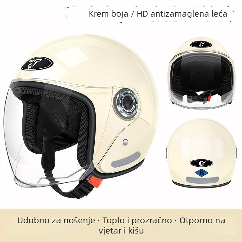 Električna kaciga za motor – polukaciga, univerzalno pristajanje, ljetna upotreba, TCO99 certifikat, mogućnost prilagodbe