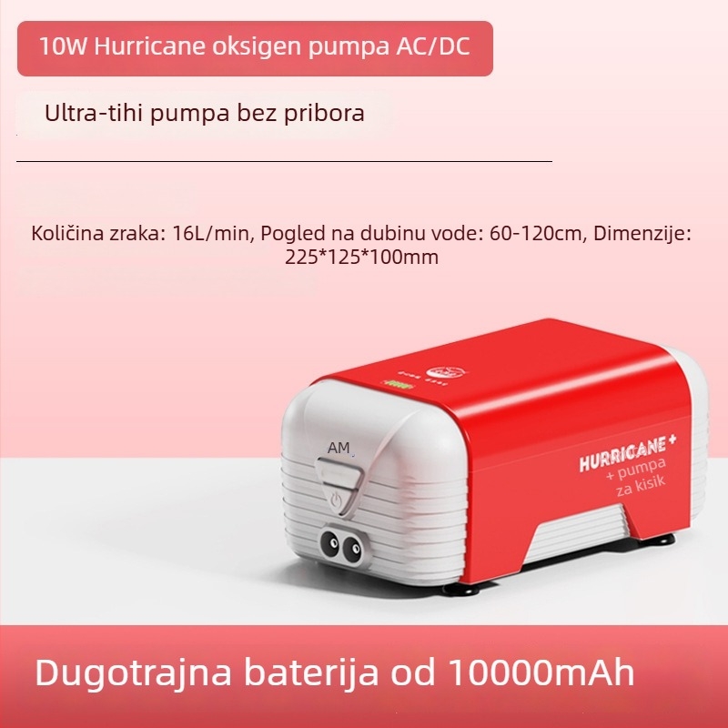 Old Fisherman pumpa za kisik u akvariju – izuzetno tiha, AC/DC dvostruka napajanja, punjiva, Težina 1.0 kg / 2.5 kg