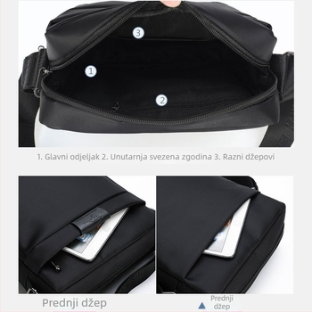 Muška crossbody torba, lagana, gradski stil, vodootporna oksford tkanina, INFIKANGAROO