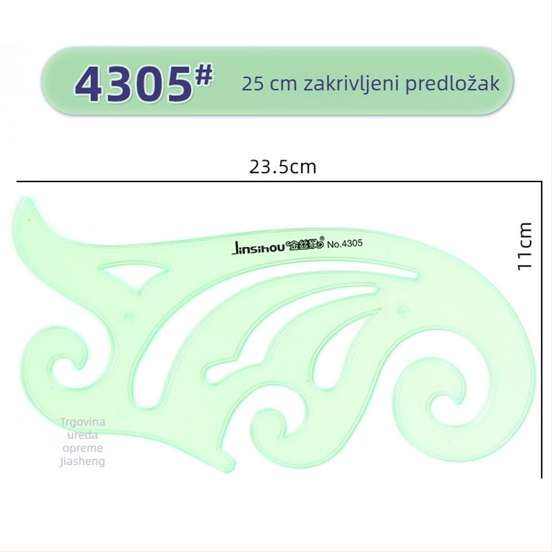 Šablonsko ravnalo za crtanje – šablone za krugove i elipse, dvostruka skala, plastika, model 4309