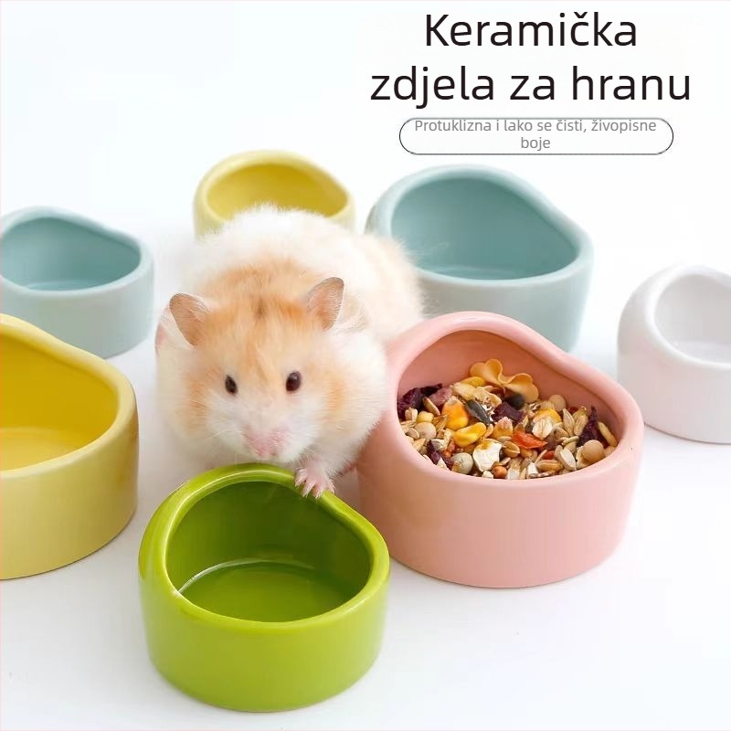 Keramička zdjela za prehranu hrčka s dizajnom protiv prosipanja