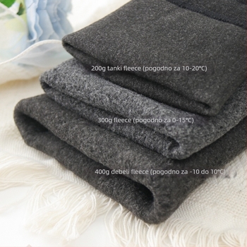 Sve-u-jednom termo leggings s fleece podstavom, debele, pamuk-elastan smjesa, visoka elastičnost, duljina 9/10