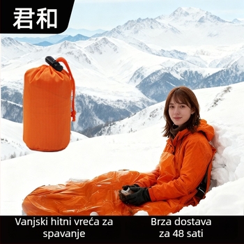Junhe Vanjski hitni vreća za spavanje s PE aluminijskim filmom, termička spašavajuća deka za preživljavanje na otvorenom