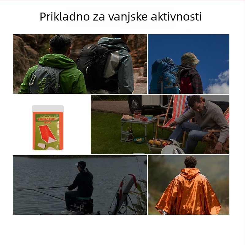 Junhe Vanjski hitni vreća za spavanje s PE aluminijskim filmom, termička spašavajuća deka za preživljavanje na otvorenom