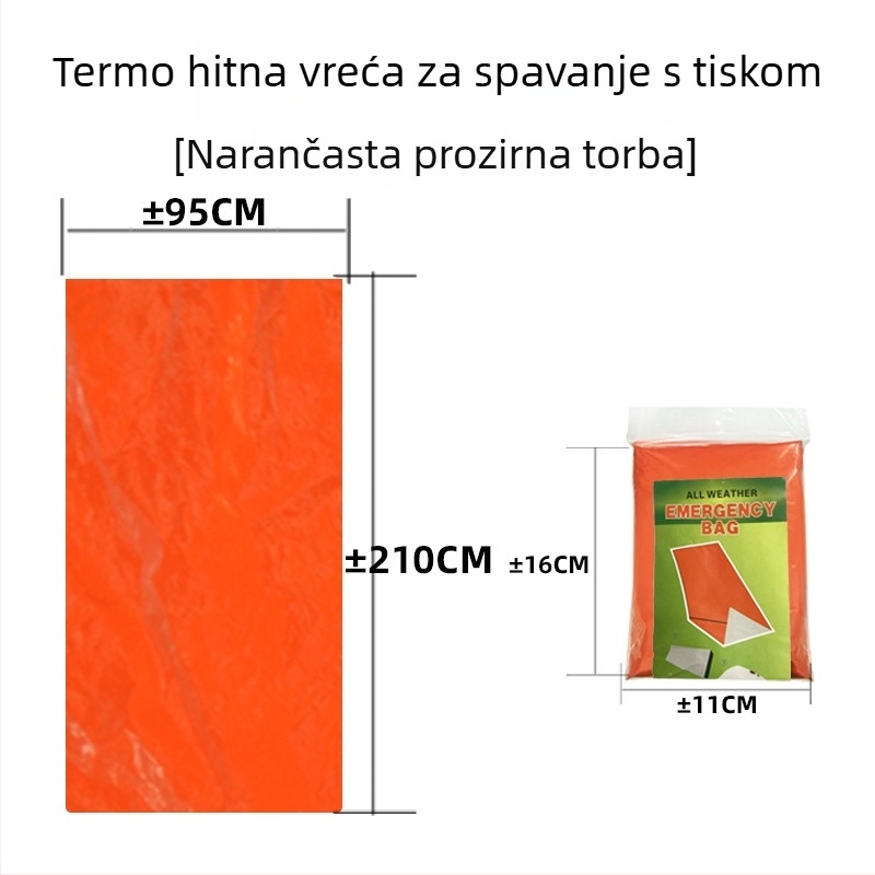 Junhe Vanjski hitni vreća za spavanje s PE aluminijskim filmom, termička spašavajuća deka za preživljavanje na otvorenom