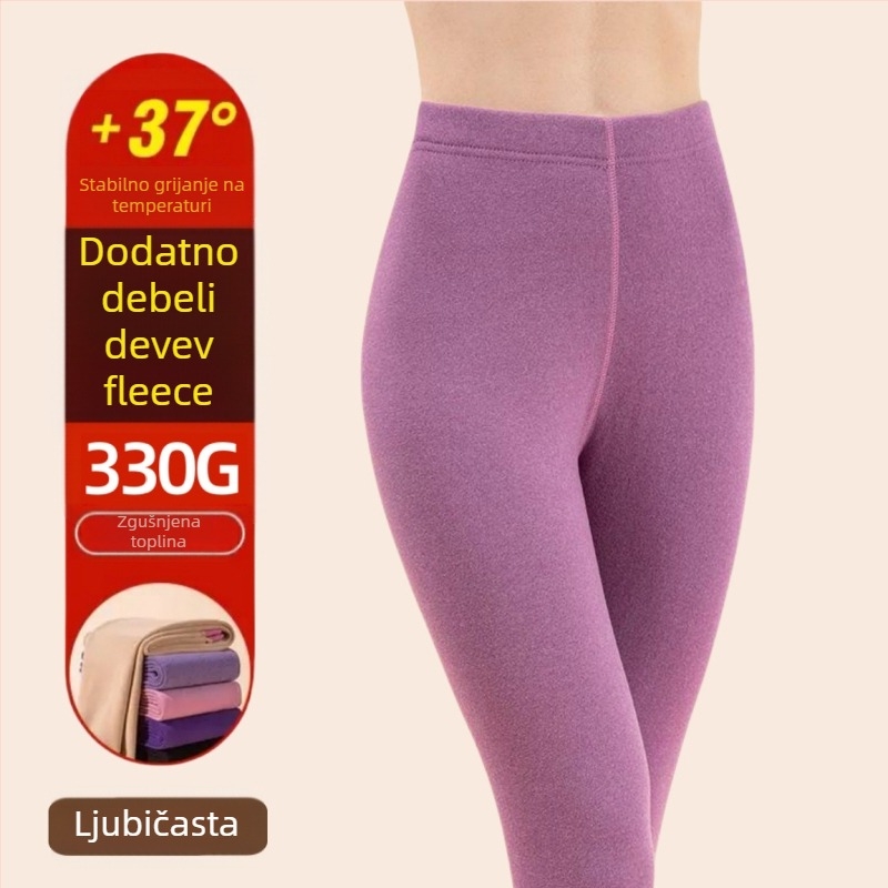 Ženske termo tajice s austrijskim velurom i flisom - dvostruki sloj, ekstra debeli materijal, poliesterska smjesa
