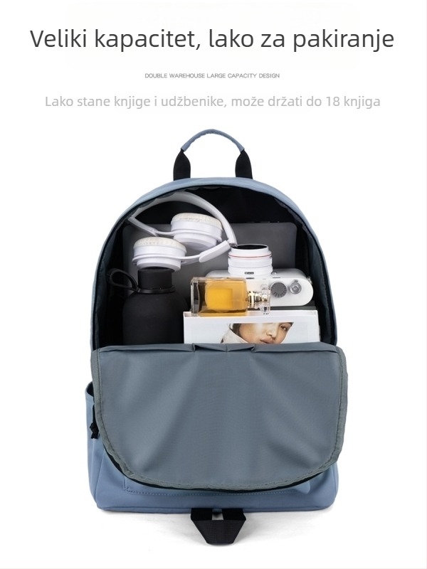 Ruksak za učenike osnovne i srednje škole — unisex, lagan, Oxford platno, gradski minimalistički stil, ergonomski stražnji panel, podstava od poliestera (Oxford platno; lagan; ergonomski stražnji panel; poliesterska podstava)