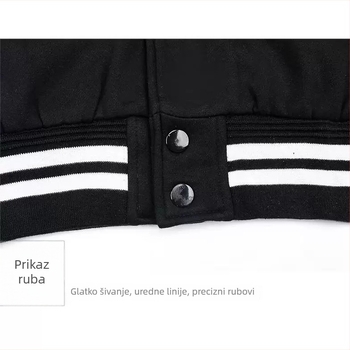 Muška baseball jakna s color-block dizajnom, High Street stil, ovratnik crewneck, jednostruka kopča, opuštena silueta