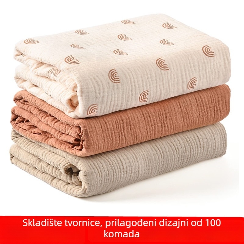 Zavijanje za novorođenčad — tkanina od pređe, trosezonska upotreba, uz uzorke životinja/pruge/kocka