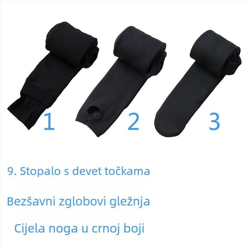 Baršunaste legginse s dizanjem stražnjice, debeli pantihose od poliestera, sadržaj poliestera 50%