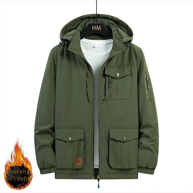 Muška jakna s odvojivom kapuljom, fleece podstava, zatvaranje na zip, zimska jakna