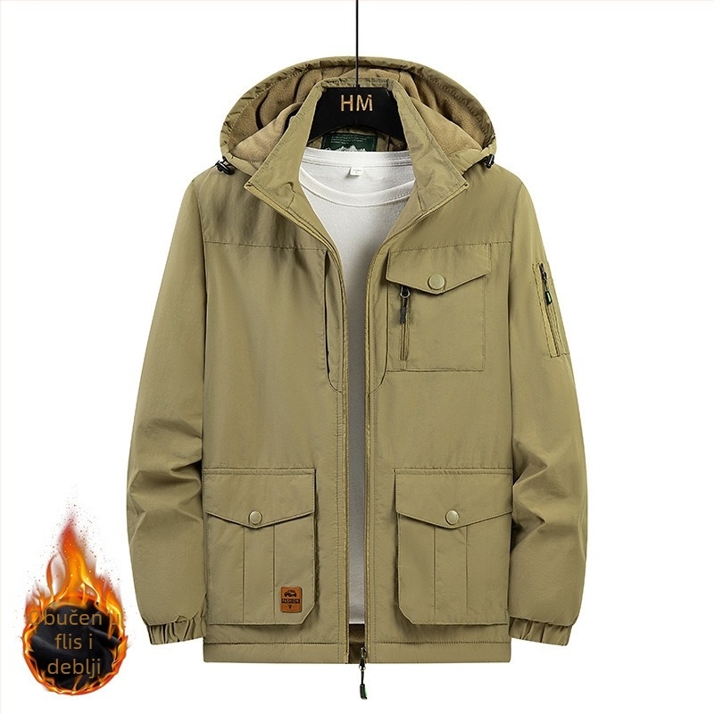 Muška jakna s odvojivom kapuljom, fleece podstava, zatvaranje na zip, zimska jakna