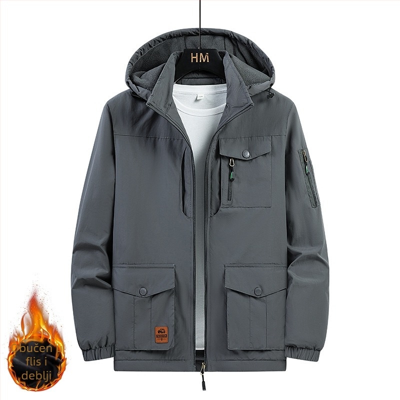 Muška jakna s odvojivom kapuljom, fleece podstava, zatvaranje na zip, zimska jakna