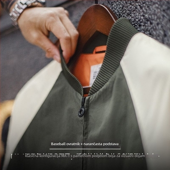 MA1 bomber jakna s raglan rukavima, zatvarač sprijeda, najlon vanjska tkanina i podstava, za muškarce