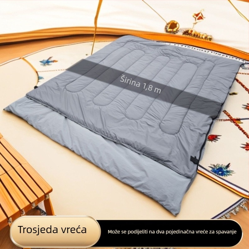 3-osobna spavaća vreća za sve sezone, spojiva i otporna na prljavštinu, za odrasle