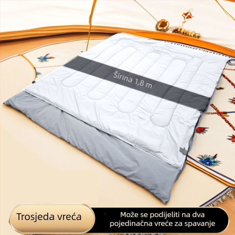 3-osobna spavaća vreća za sve sezone, spojiva i otporna na prljavštinu, za odrasle