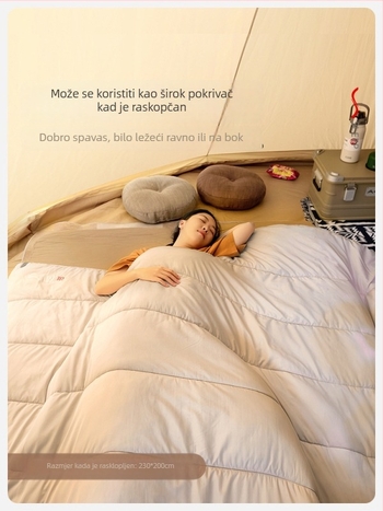 Spavaća vreća i deka za kampiranje (dvostruka namjena), za odrasle — omotački tip, 2,5 kg, punilo: poliester vlakno, podstava: poliester-bavla, tkanina: pongee