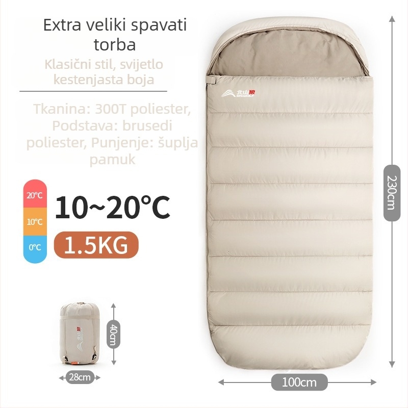 Spavaća vreća i deka za kampiranje (dvostruka namjena), za odrasle — omotački tip, 2,5 kg, punilo: poliester vlakno, podstava: poliester-bavla, tkanina: pongee