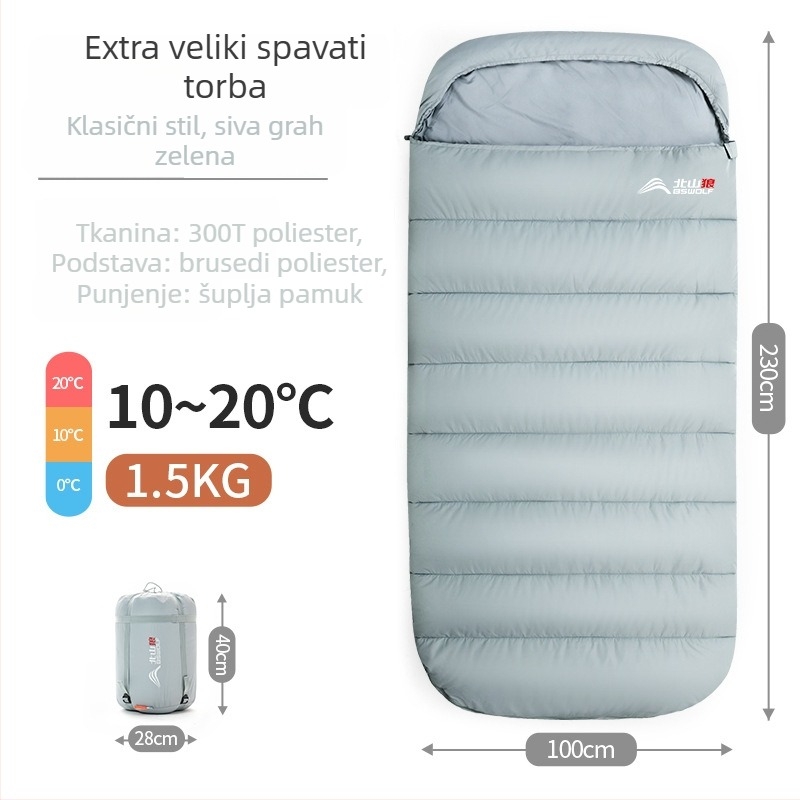 Spavaća vreća i deka za kampiranje (dvostruka namjena), za odrasle — omotački tip, 2,5 kg, punilo: poliester vlakno, podstava: poliester-bavla, tkanina: pongee