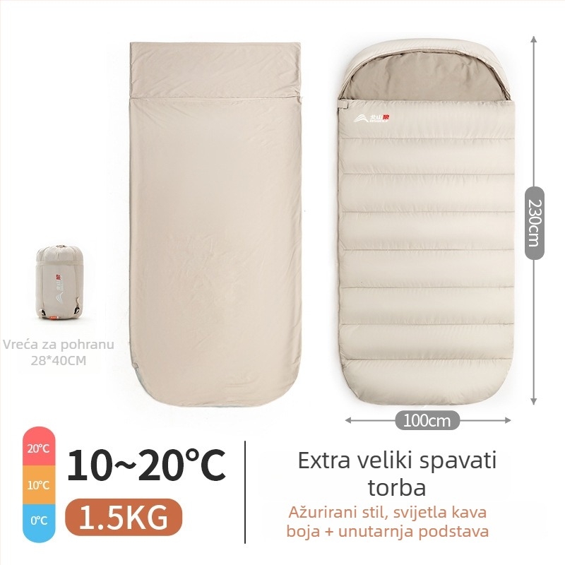 Spavaća vreća i deka za kampiranje (dvostruka namjena), za odrasle — omotački tip, 2,5 kg, punilo: poliester vlakno, podstava: poliester-bavla, tkanina: pongee