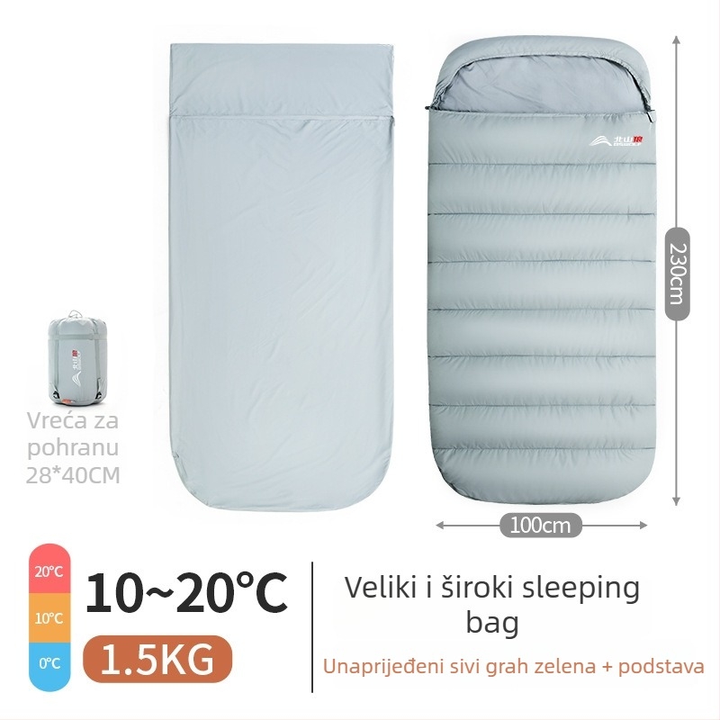Spavaća vreća i deka za kampiranje (dvostruka namjena), za odrasle — omotački tip, 2,5 kg, punilo: poliester vlakno, podstava: poliester-bavla, tkanina: pongee