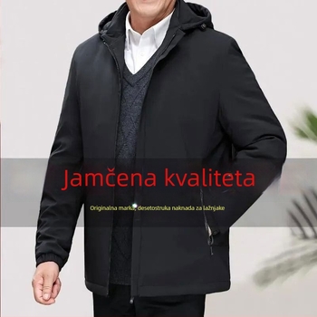 Muški zimski kaput s kapuljom, punjenje od pamuka, labav kroj, jednostruko kopčanje, lagani poslovni stil