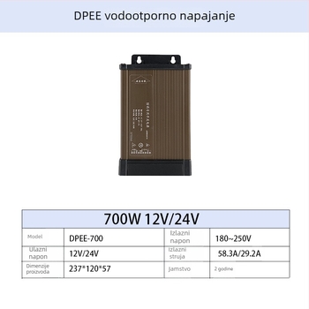 LED napajanje za vanjsku reklamu, vodootporan, s preklopnim napajanjem, 60-700 W, IP44, učinkovitost 86%