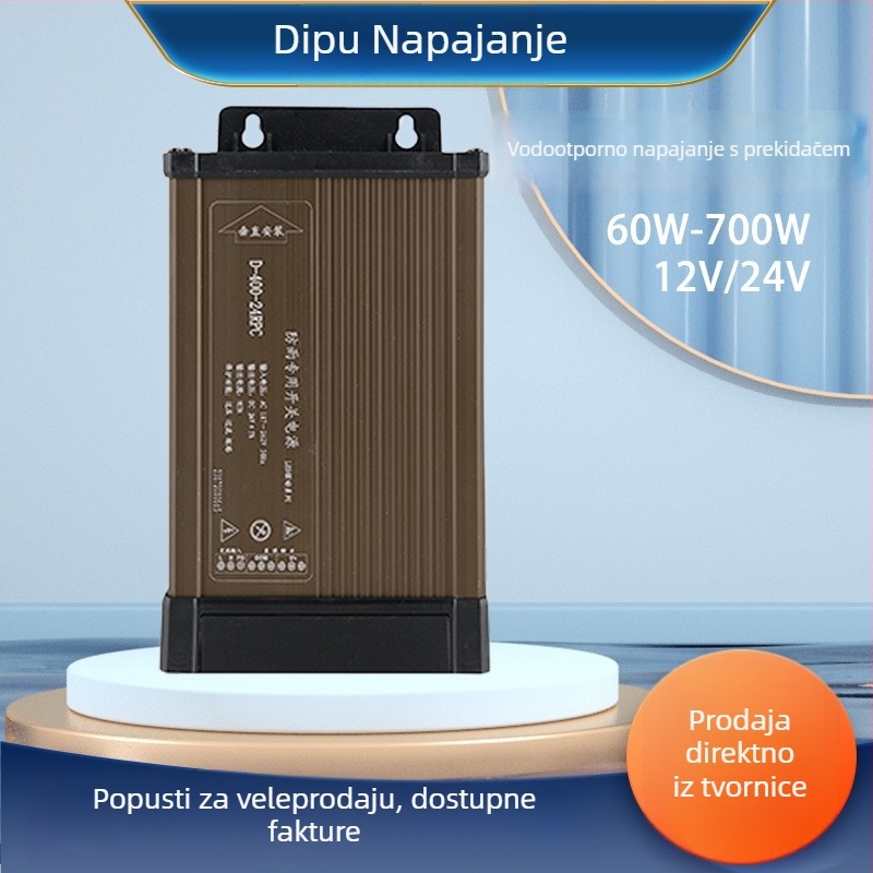 LED napajanje za vanjsku reklamu, vodootporan, s preklopnim napajanjem, 60-700 W, IP44, učinkovitost 86%