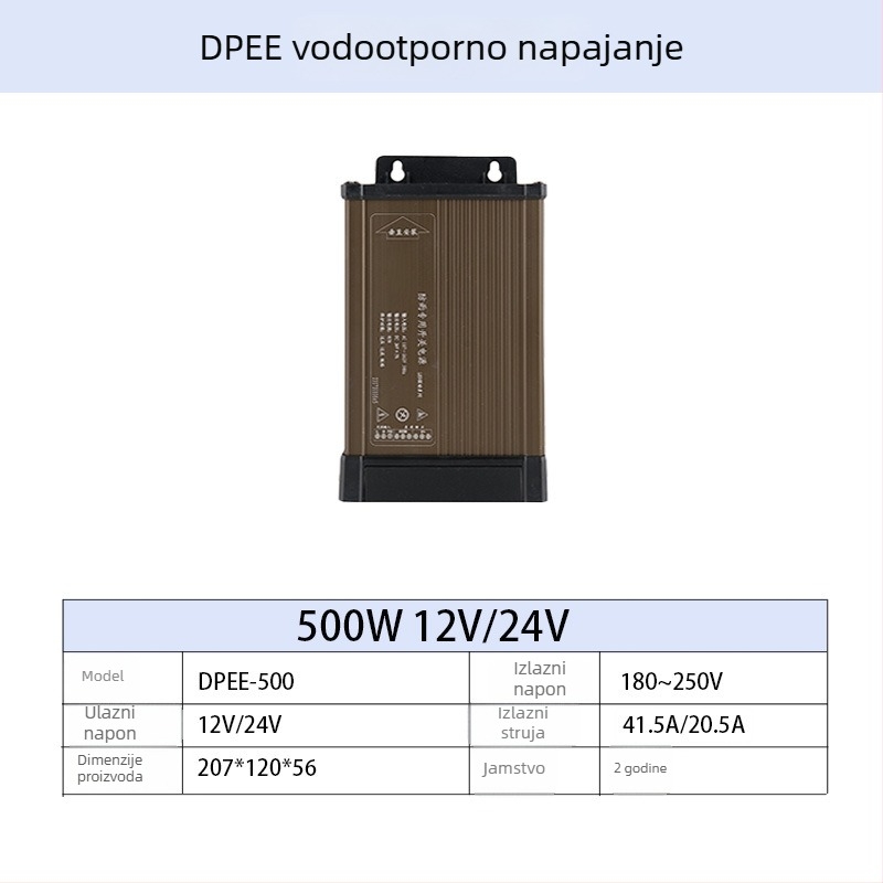 LED napajanje za vanjsku reklamu, vodootporan, s preklopnim napajanjem, 60-700 W, IP44, učinkovitost 86%