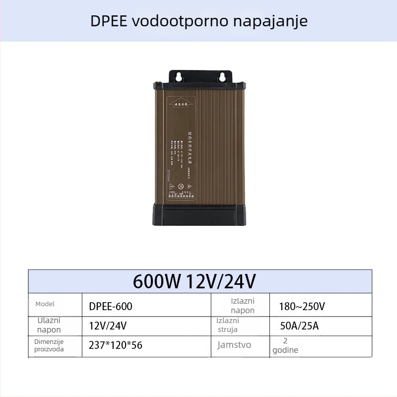 LED napajanje za vanjsku reklamu, vodootporan, s preklopnim napajanjem, 60-700 W, IP44, učinkovitost 86%