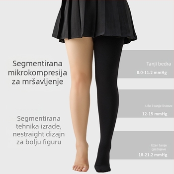 Najlon tajice s efektom golih nogu, jednake boje, s flekso unutrašnjom i debelom konstrukcijom, pune dužine; podižu stražnjicu, zadržavaju toplinu, upijaju znoj.