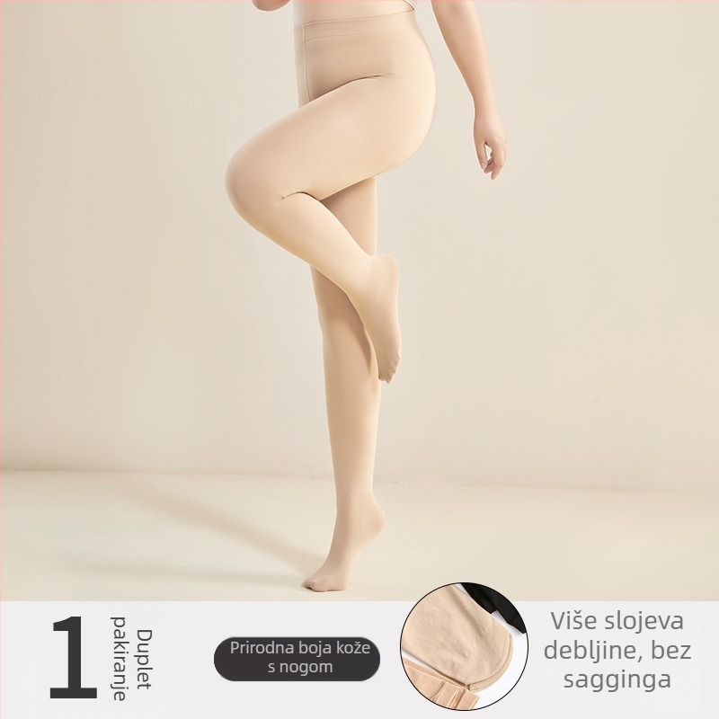 Najlon tajice s efektom golih nogu, jednake boje, s flekso unutrašnjom i debelom konstrukcijom, pune dužine; podižu stražnjicu, zadržavaju toplinu, upijaju znoj.