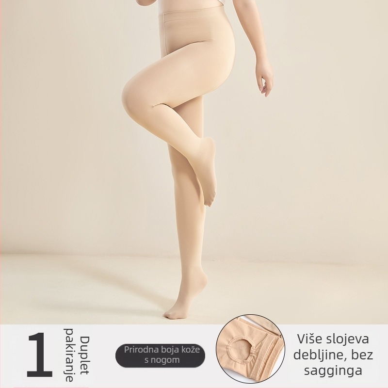 Najlon tajice s efektom golih nogu, jednake boje, s flekso unutrašnjom i debelom konstrukcijom, pune dužine; podižu stražnjicu, zadržavaju toplinu, upijaju znoj.