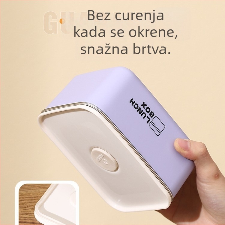 Kutija za ručak od nehrđajućeg čelika, dvostruko izolirana, mikrovalna sigurna, kvadratnog oblika, za uredske radnike