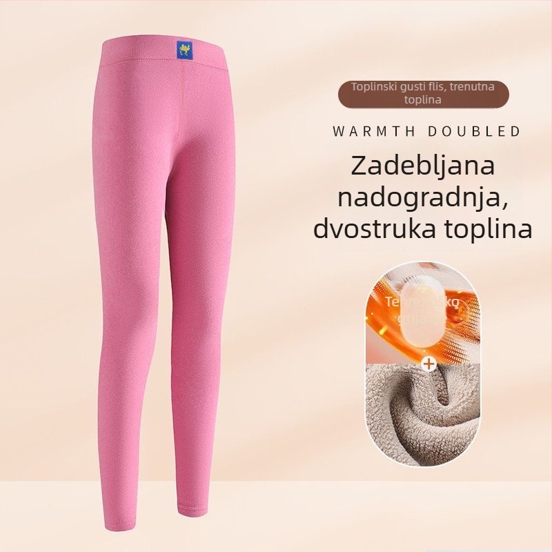 Ženske termo tajice s flisom, debele, visok struk, za jesen i zimu, plus veličina