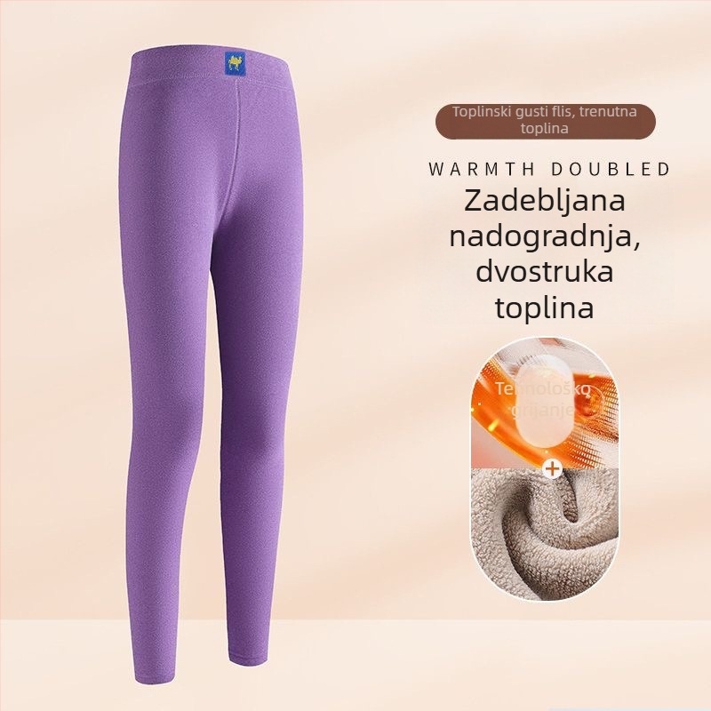 Ženske termo tajice s flisom, debele, visok struk, za jesen i zimu, plus veličina