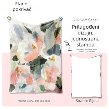Flanel deka, poliester, digitalni ispis fotografije, 3D crtani uzorak, težina ispod 300 g, prilagodljivo