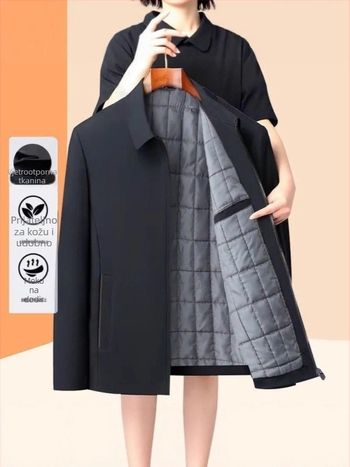 Muška jakna s poliester punjenjem – glavni materijal: poliester s LYCRA, rever, prednji zatvarač, zimski