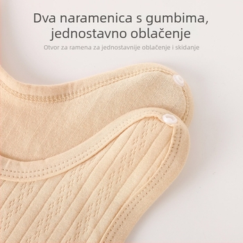 Novorođena pamučna pletena bezrukavna vest s ramenskim kopčama, 100% pamuk, mekan završetak