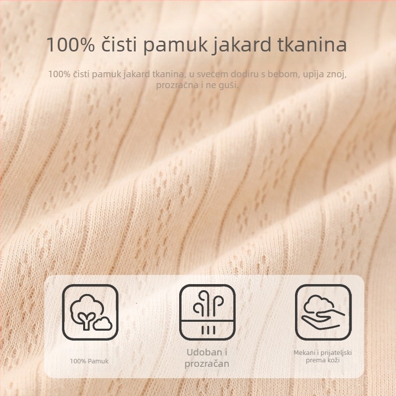 Novorođena pamučna pletena bezrukavna vest s ramenskim kopčama, 100% pamuk, mekan završetak