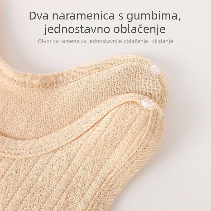 Novorođena pamučna pletena bezrukavna vest s ramenskim kopčama, 100% pamuk, mekan završetak