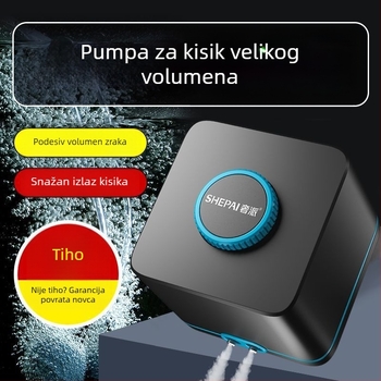 Pumpa za oksigen s promjenjivom frekvencijom, izuzetno tiha, kompaktni kućni model, visok protok zraka za akvarij